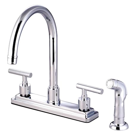 Kingston Brass KS8791CML Manhattan Centerset Kitchen Faucet, Polished Chrome KS8791CML